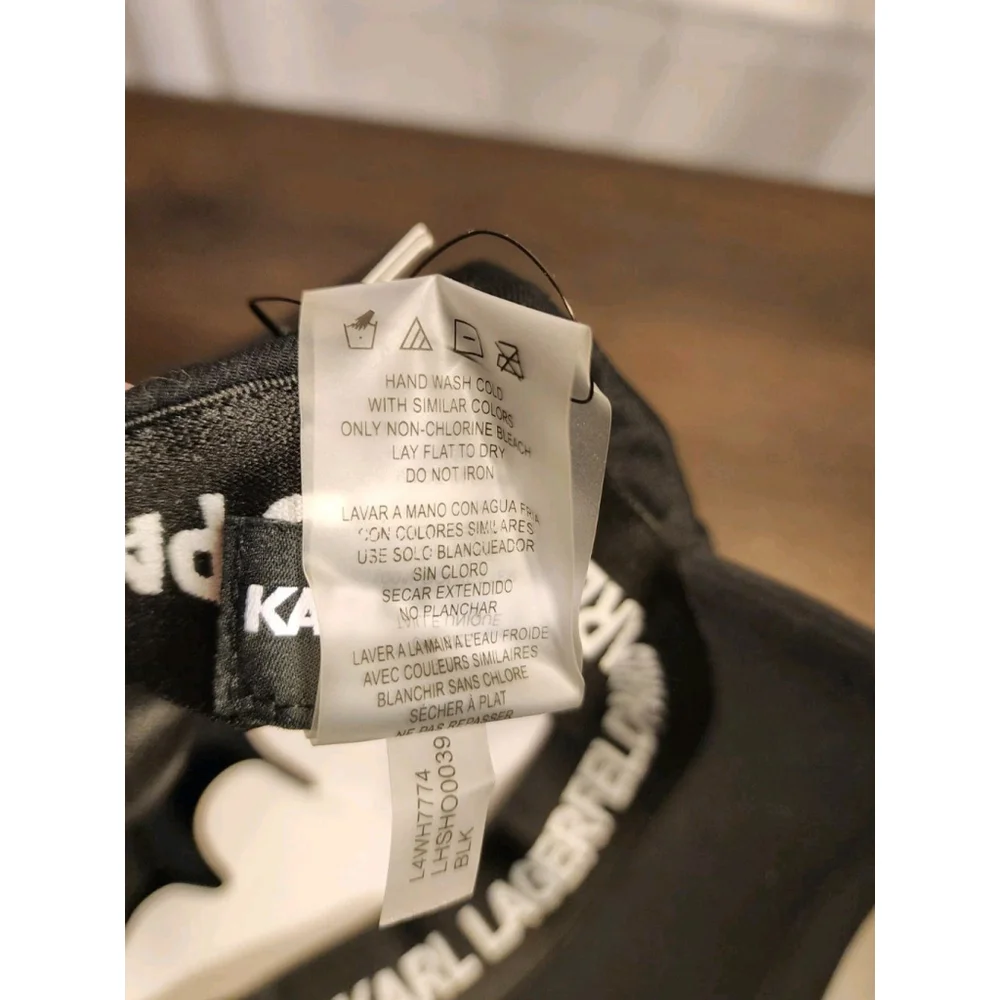 Karl Lagerfeld Rock and Roll Embellished Baseball Hat Cap Beanie - Black - Picture 8 of 16